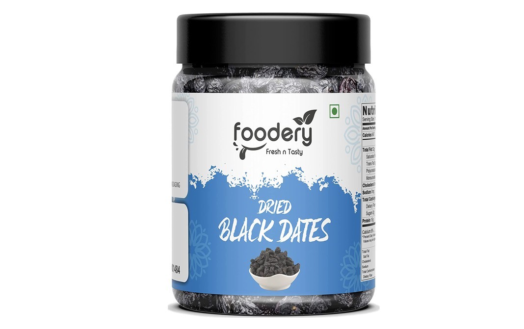Foodery Dried Black Dates    Plastic Jar  250 grams